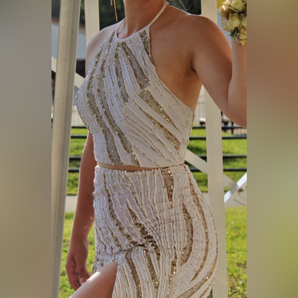 Silver and gold dress!